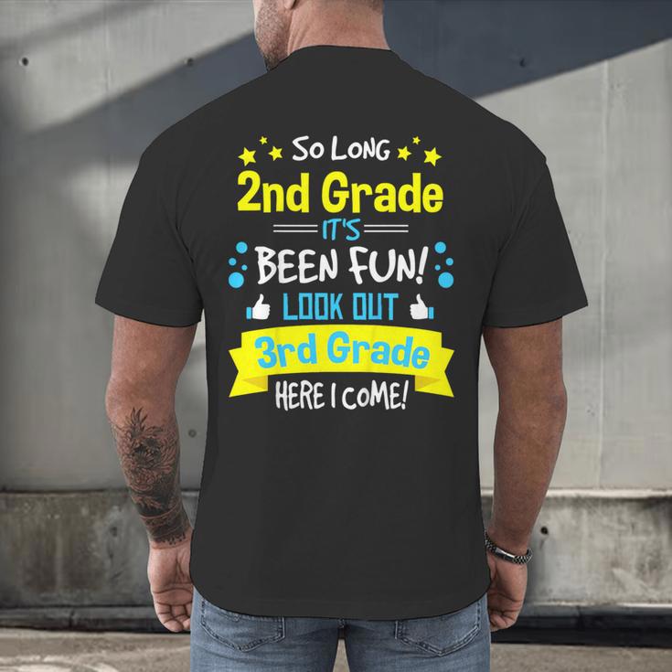 So Long 2nd Grade Here I Come 3rd Grader Graduation Men's Back Print T-Shirt