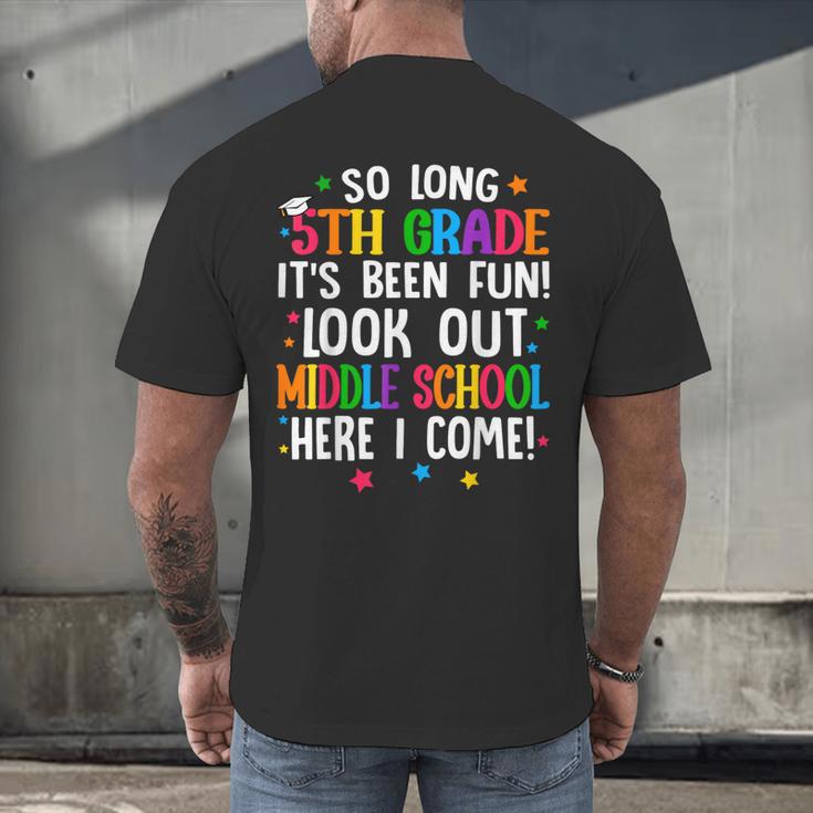 So Long 5th Grade Graduation Middle School Here I Come Kids Men's Back Print T-Shirt