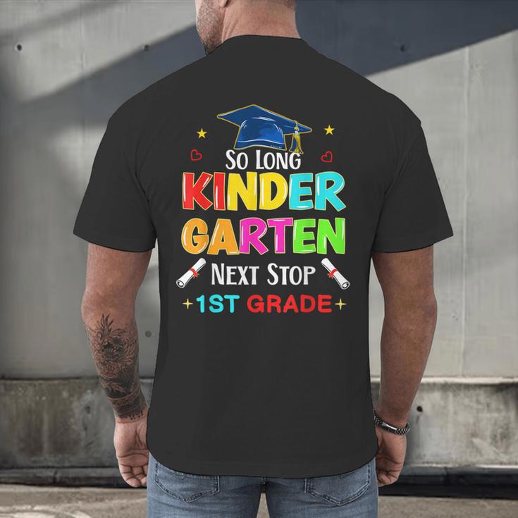 So Long Kindergarten Graduation 2025 Graduate 1st Grade Men's Back Print T-Shirt