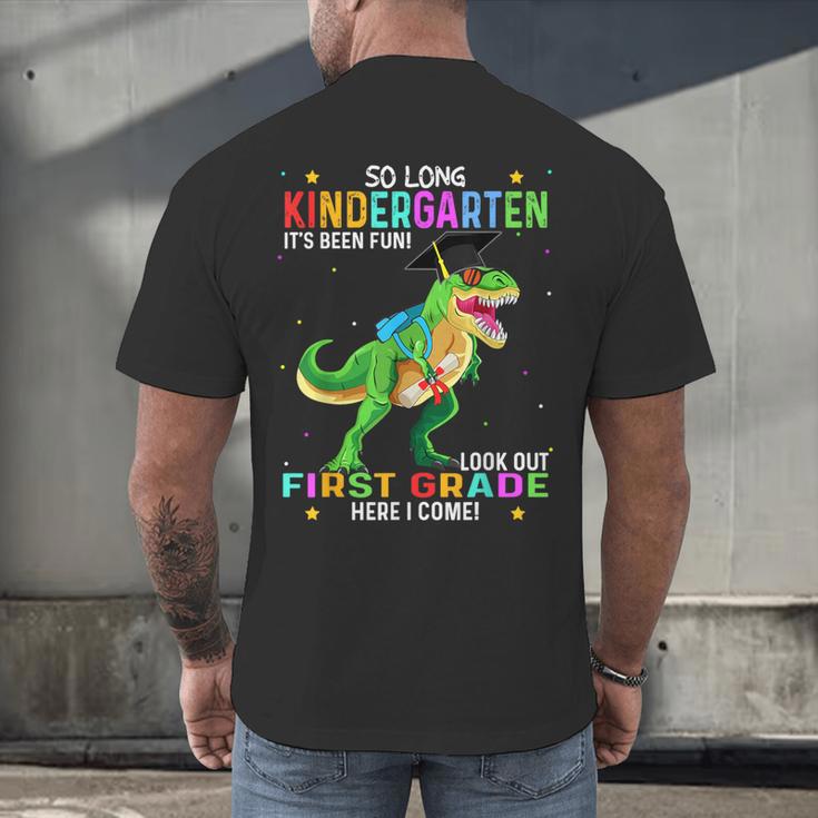 So Long Kindergarten Graduation Class 2025 Dinosaur Kids Men's Back Print T-Shirt