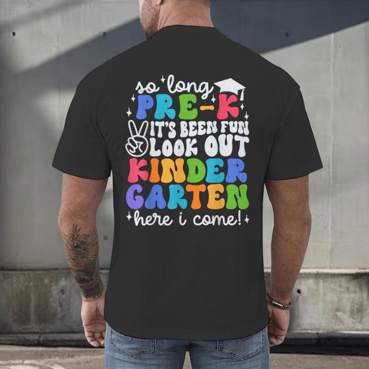 So Long Pre K Graduation Kindergarten Here I Come Kids 2024 Men's Back Print T-Shirt