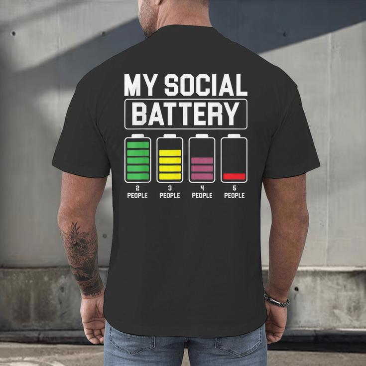 My Social Battery Introverted Low Energy Antisocial Men's Back Print T-Shirt My Social Battery Introverted Low Energy Antisocial Men's Back Print T-Shirt