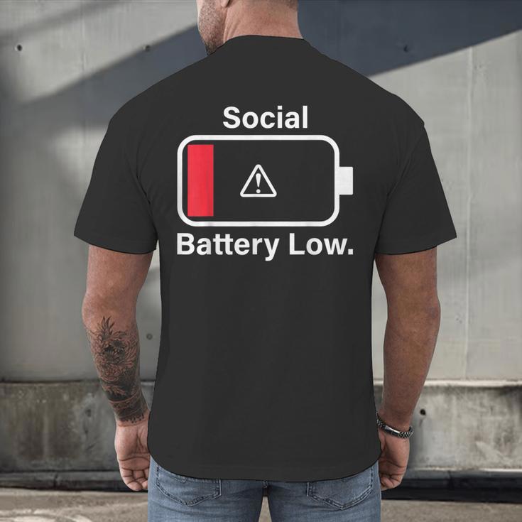 Social Battery Low Anti-Social Introvert Men's Back Print T-Shirt Social Battery Low Anti-Social Introvert Men's Back Print T-Shirt