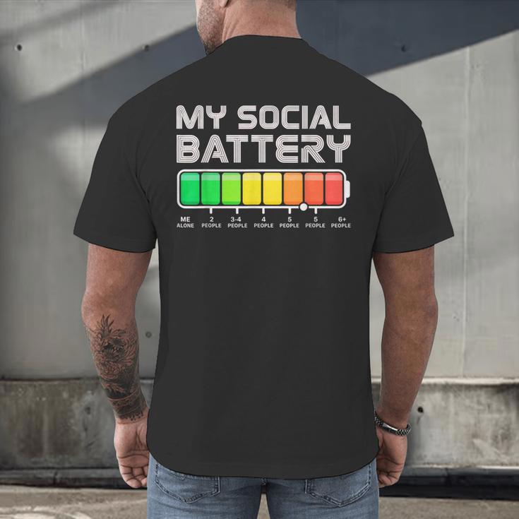 Social Battery Low Energy Antisocial Introvert Men's Back Print T-Shirt Social Battery Low Energy Antisocial Introvert Men's Back Print T-Shirt