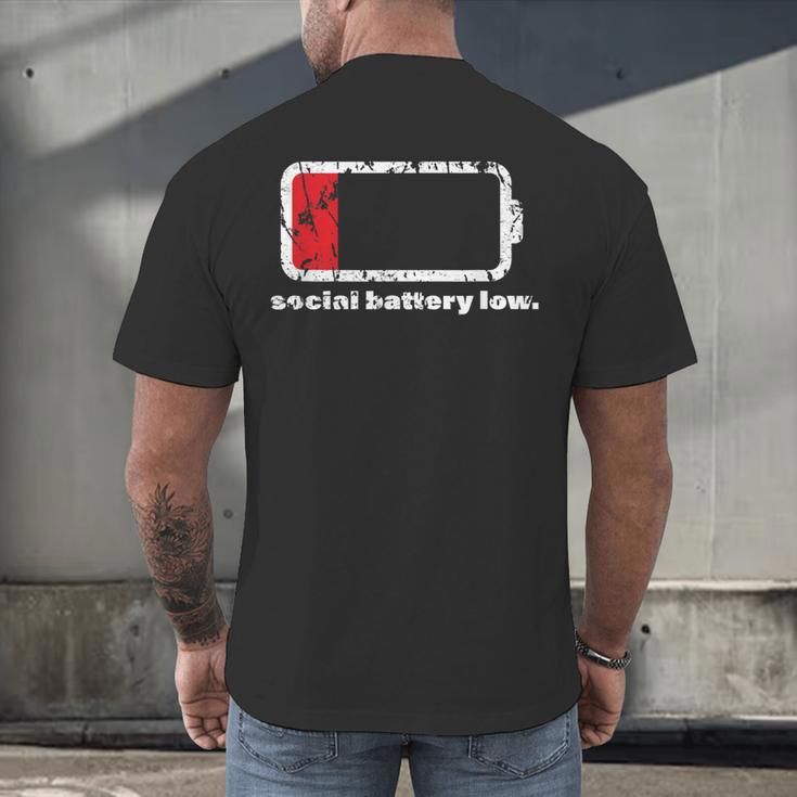 Social Battery Low Introvert Men's Back Print T-Shirt