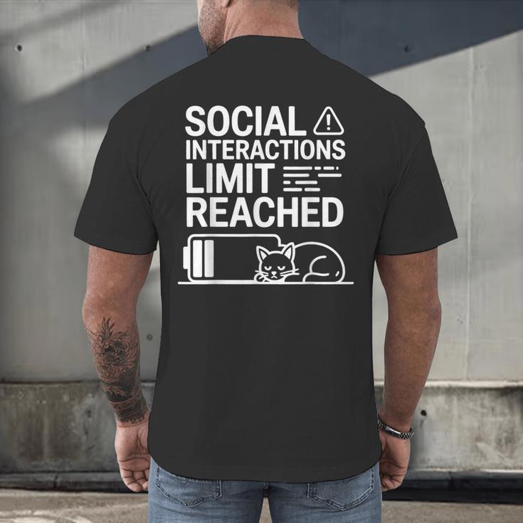 Social Interactions Limit Reached Introvert Tired Men's Back Print T-Shirt Social Interactions Limit Reached Introvert Tired Men's Back Print T-Shirt