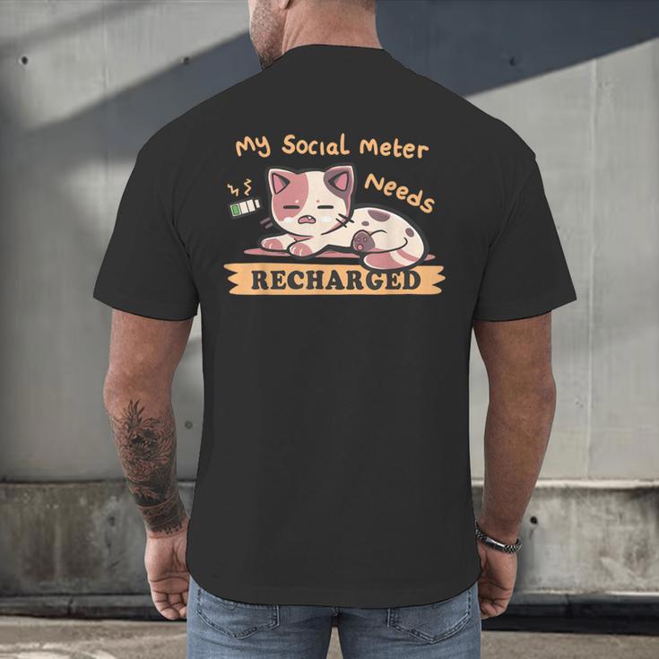 Social Meter Recharge Social Meter For Introverts Men's Back Print T-Shirt Social Meter Recharge Social Meter For Introverts Men's Back Print T-Shirt