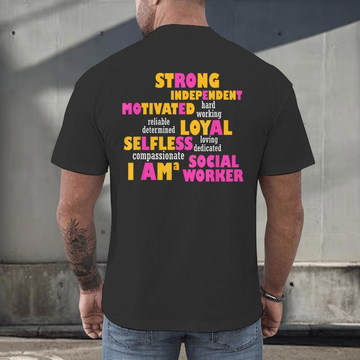 Social WorkerShirt Graduation Social Work Month Men's Back Print T-Shirt