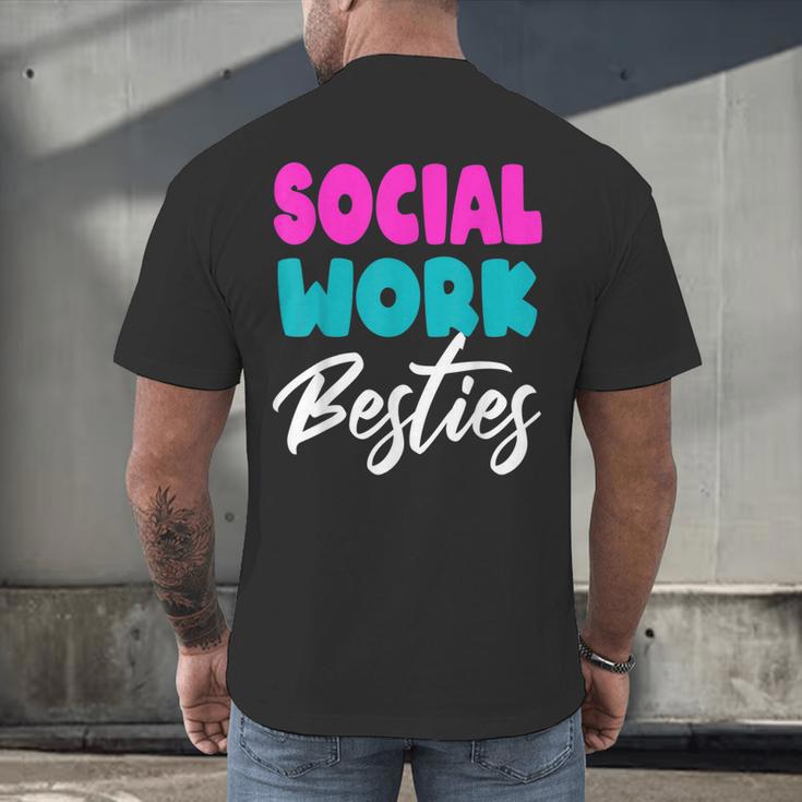Social Worker Work Coworkers Best Friend Graduation MSW Men's Back Print T-Shirt