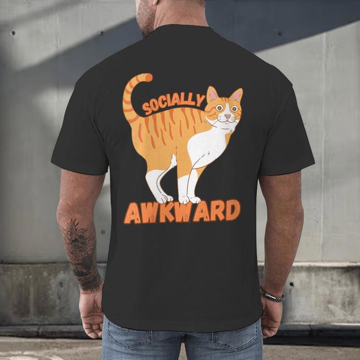 SOCIALLY AWKWARD FUNNY CAT ANTISOCIAL INTROVERT WEIRD Men's Back Print T-Shirt SOCIALLY AWKWARD FUNNY CAT ANTISOCIAL INTROVERT WEIRD Men's Back Print T-Shirt