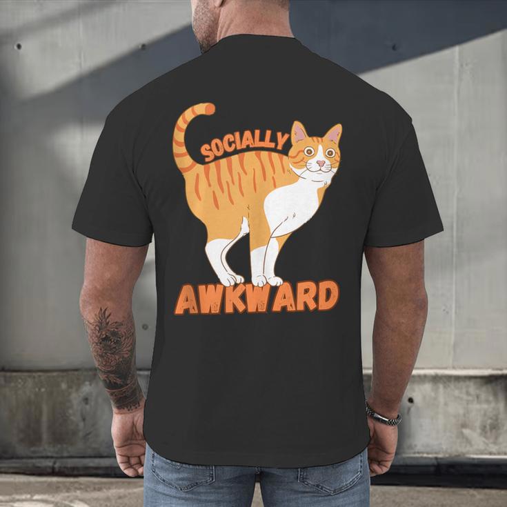 SOCIALLY AWKWARD FUNNY CAT ANTISOCIAL INTROVERT WEIRD Men's Back Print T-Shirt SOCIALLY AWKWARD FUNNY CAT ANTISOCIAL INTROVERT WEIRD Men's Back Print T-Shirt