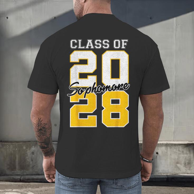 Sophomore 2028 Class Of 2028 Graduation 2028 10th Grade Men's Back Print T-Shirt