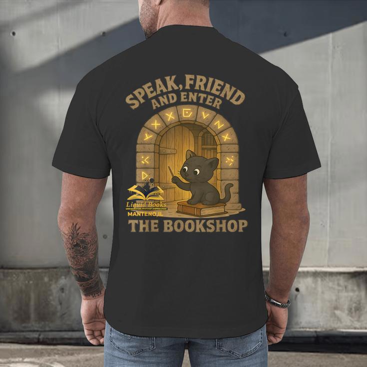 Speak Friend Enter Bookshop Magic Panther Men's Back Print T-Shirt Speak Friend Enter Bookshop Magic Panther Men's Back Print T-Shirt