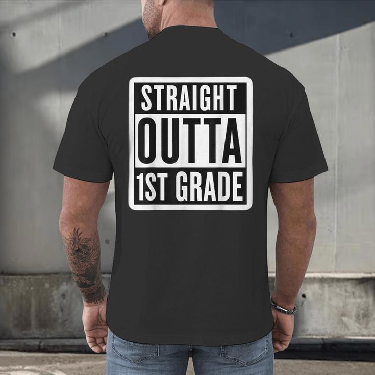 Straight Outta 1st Grade First Graduate Graduation Student Men's Back Print T-Shirt