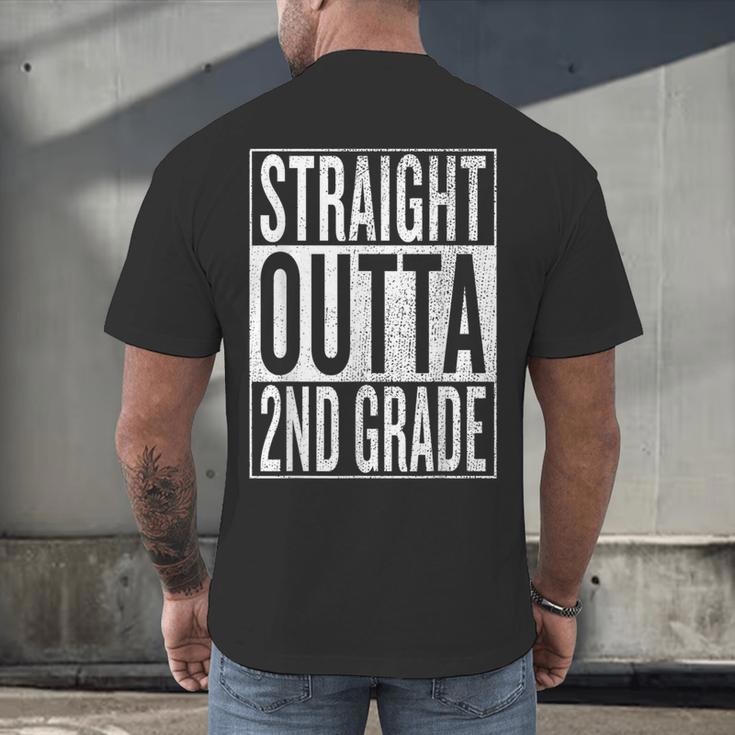 Straight Outta 2nd Grade Great Graduation Shirt Men's Back Print T-Shirt