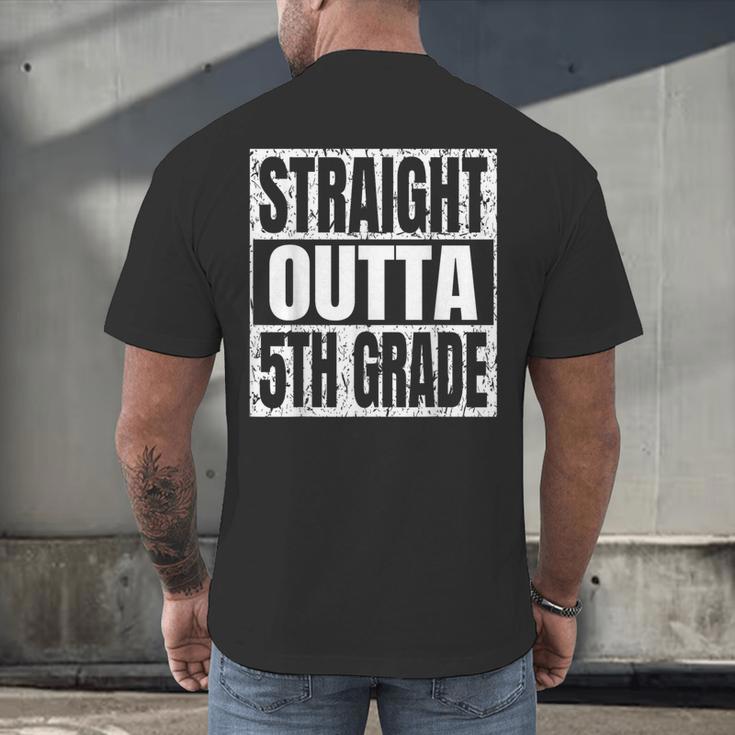 Straight Outta 5th Grade Graduation Motivational Men's Back Print T-Shirt