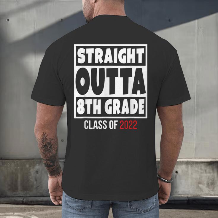 Straight Outta 8th Grade Class Of 2022 Shirt Graduation Men's Back Print T-Shirt
