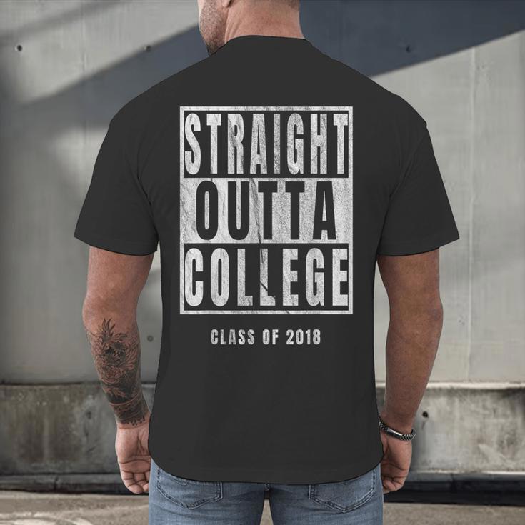 Straight Outta College s Graduation Men's Back Print T-Shirt
