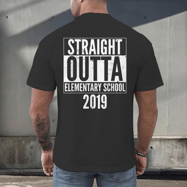 Straight Outta Elementary School 2019 Graduation Fun Men's Back Print T-Shirt
