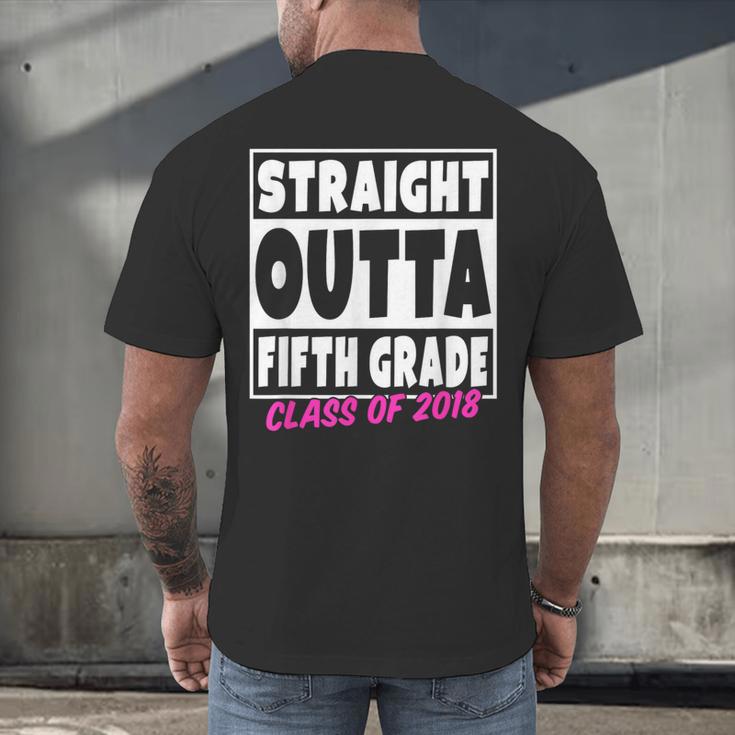 Straight Outta Fifth Grade Class Of 2018 Graduation Men's Back Print T-Shirt