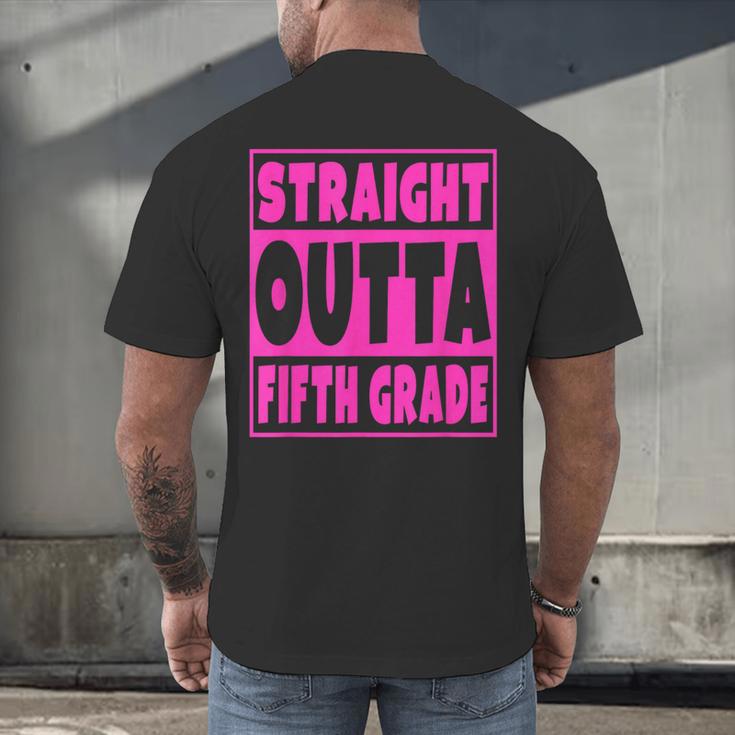 Straight Outta Fifth Grade Graduation Class Men's Back Print T-Shirt