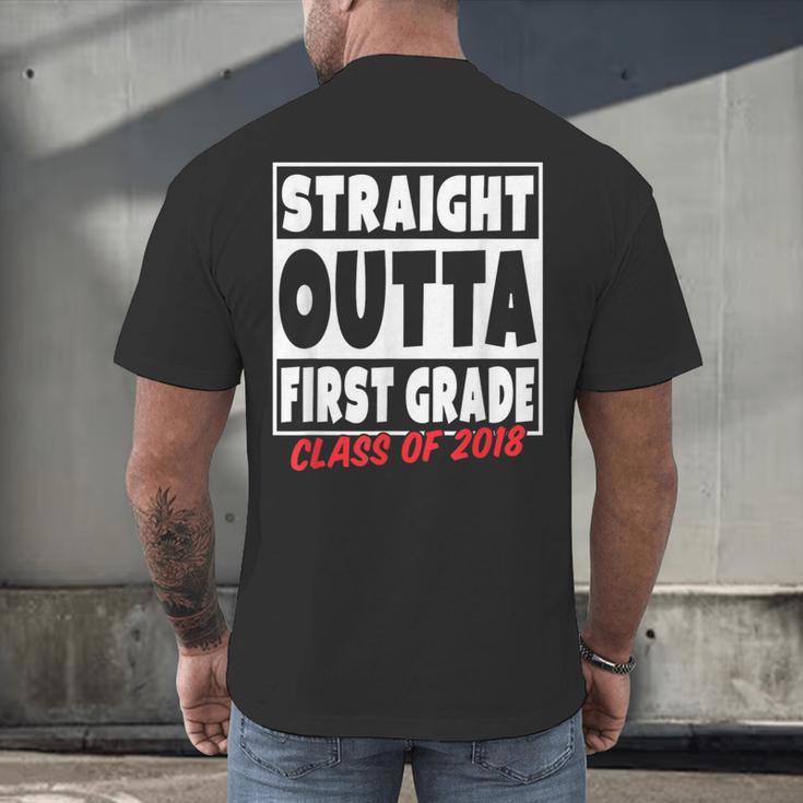 Straight Outta First Grade Class Of 2018 Graduation Men's Back Print T-Shirt