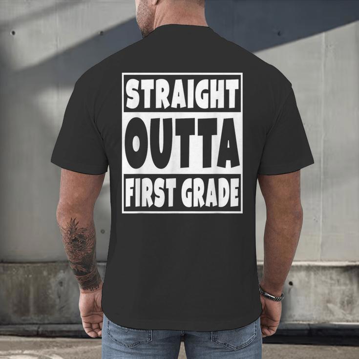 Straight Outta First Grade Graduation Class Men's Back Print T-Shirt