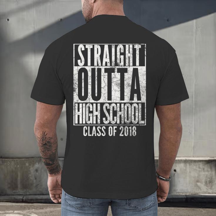 STRAIGHT OUTTA HIGH SCHOOL 2018 Graduation Grad Shirt Men's Back Print T-Shirt