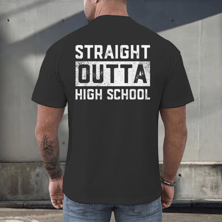 Straight Outta High School Graduation Kid Men's Back Print T-Shirt