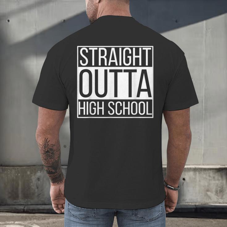 Straight Outta High School Senior Graduation Men's Back Print T-Shirt