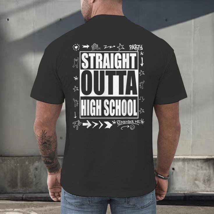 Straight Outta High School Shirt Cute Graduation Men's Back Print T-Shirt