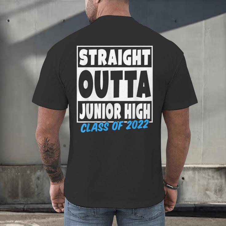 Straight Outta Junior High School Graduation Class Of 2022 Men's Back Print T-Shirt