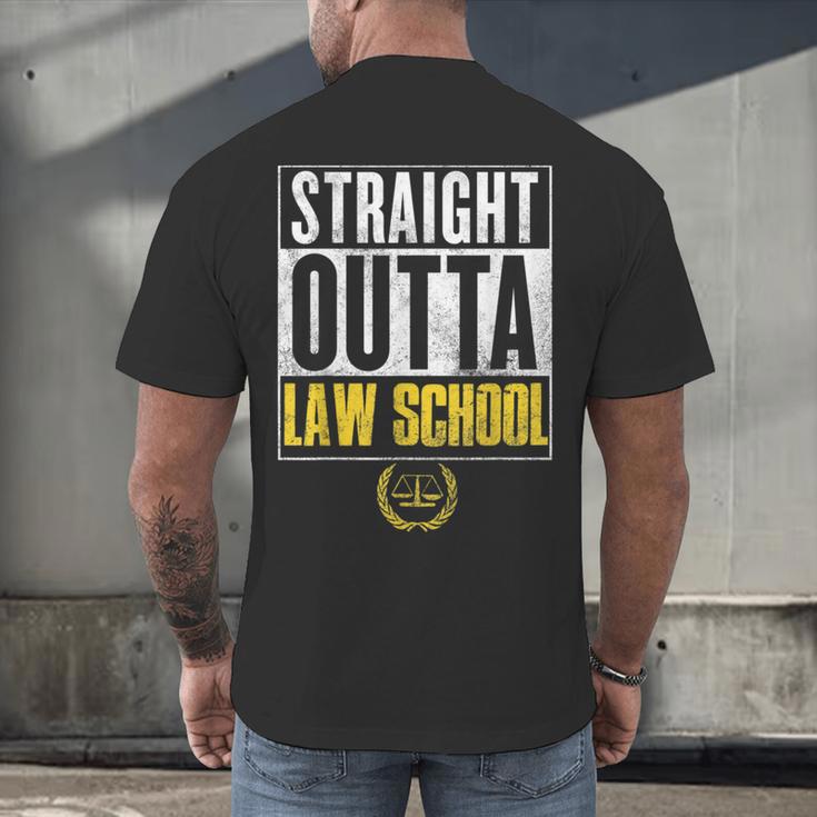 Straight Outta Law School Graduation Tshirt Law School Men's Back Print T-Shirt