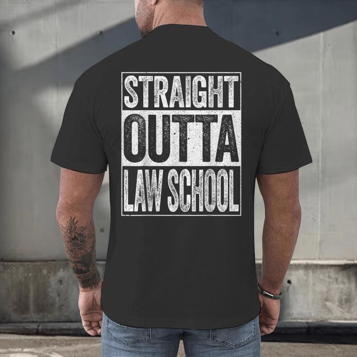 Straight Outta Law School Shirt Lawyer Graduation Men's Back Print T-Shirt