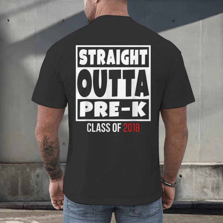 Straight Outta Pre-K Class Of 2018 Shirt Graduation Men's Back Print T-Shirt