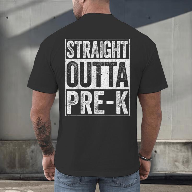 Straight Outta Pre-K Shirt Preschool Boy Girl Graduation Men's Back Print T-Shirt