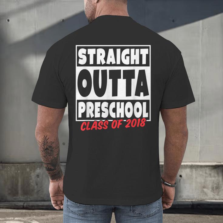 Straight Outta Preschool Class Of 2018 Graduation Shirt Men's Back Print T-Shirt