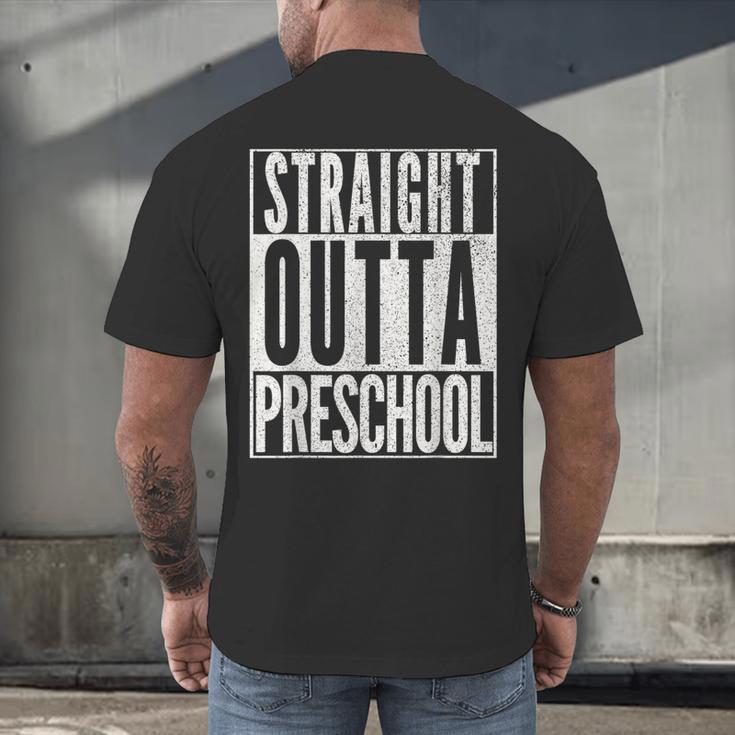 STRAIGHT OUTTA PRESCHOOL GIFT Grad Graduation Kids Men's Back Print T-Shirt