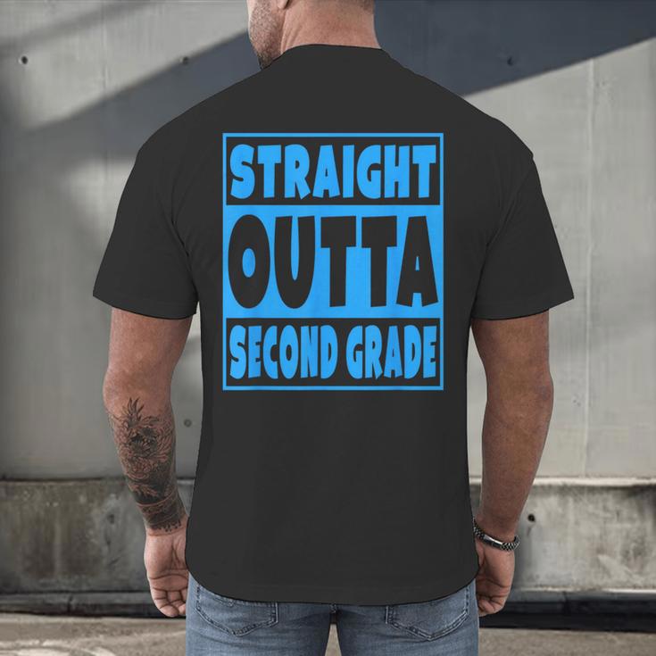 Straight Outta Second Grade Graduation Class Men's Back Print T-Shirt