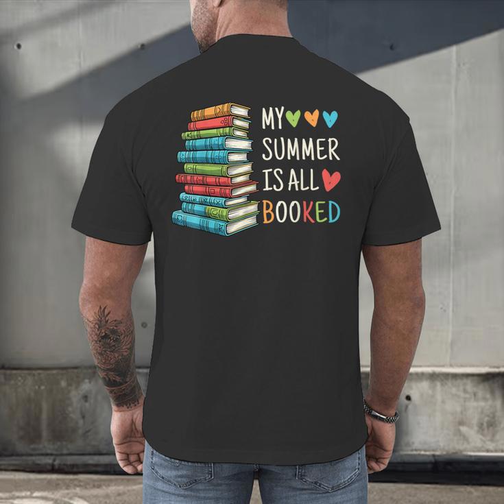 My Summer Is All Booked Book Reading Book Lover Men's Back Print T-Shirt