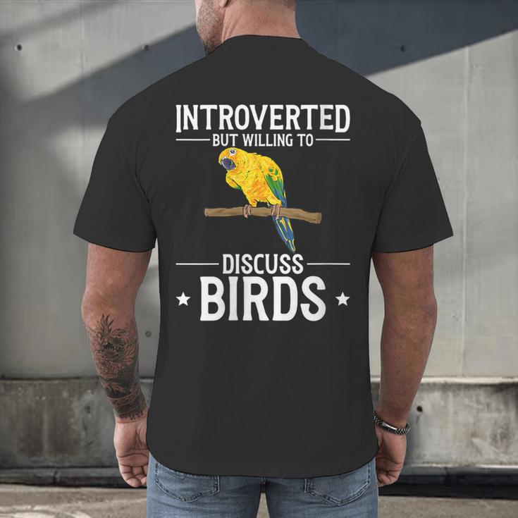 Sun Conure Introvert Parrot Bird Sun Conure Men's Back Print T-Shirt Sun Conure Introvert Parrot Bird Sun Conure Men's Back Print T-Shirt