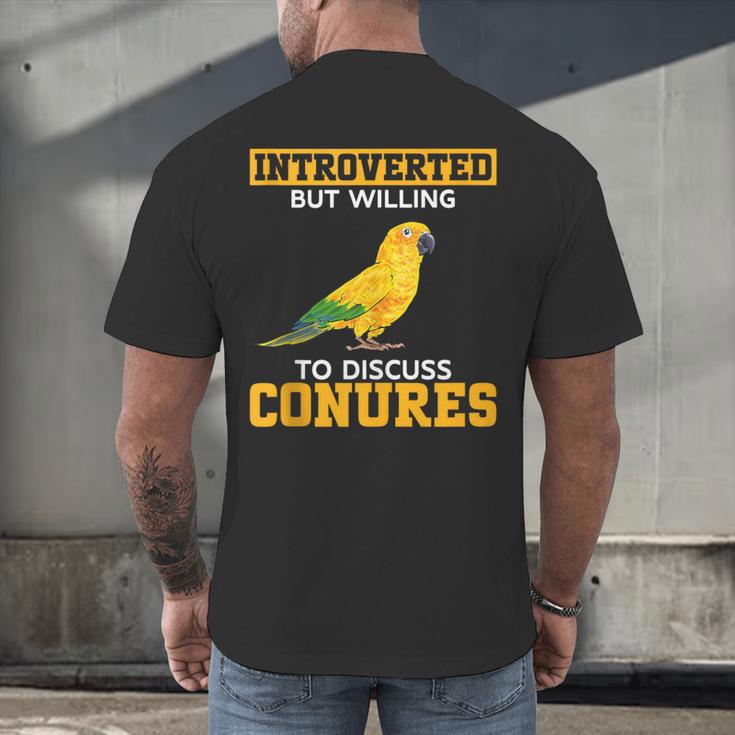 Sun Conure Introvert Parrot Bird Sun Conure Men's Back Print T-Shirt Sun Conure Introvert Parrot Bird Sun Conure Men's Back Print T-Shirt