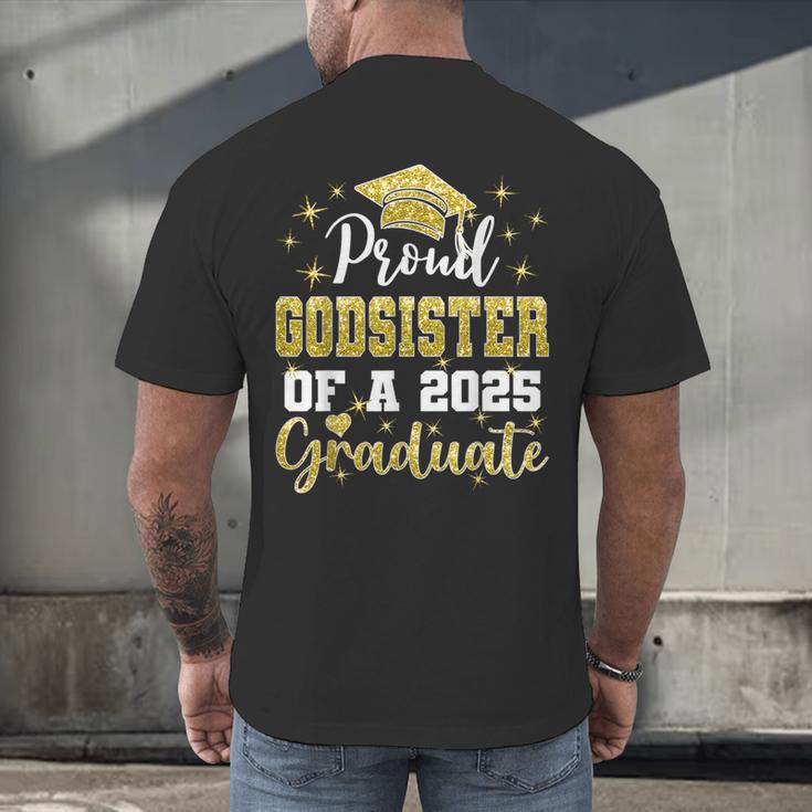 Super Proud Godsister Of 2025 Graduate Graduation Family Men's Back Print T-Shirt