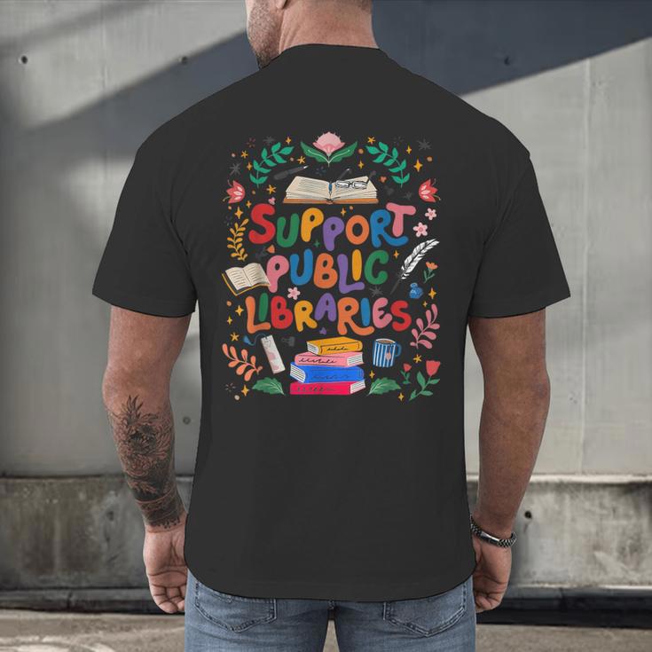 Support Public Libraries Book Nerd Outfit For Book Lovers Men's Back Print T-Shirt Support Public Libraries Book Nerd Outfit For Book Lovers Men's Back Print T-Shirt