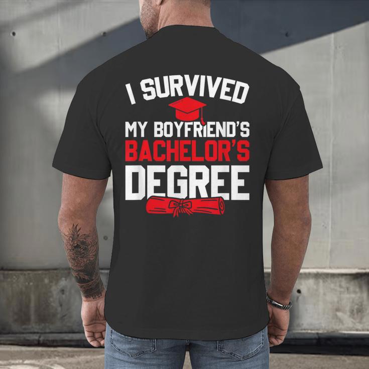I Survived My Boyfriend's Bachelor's Degree Graduation Men's Back Print T-Shirt