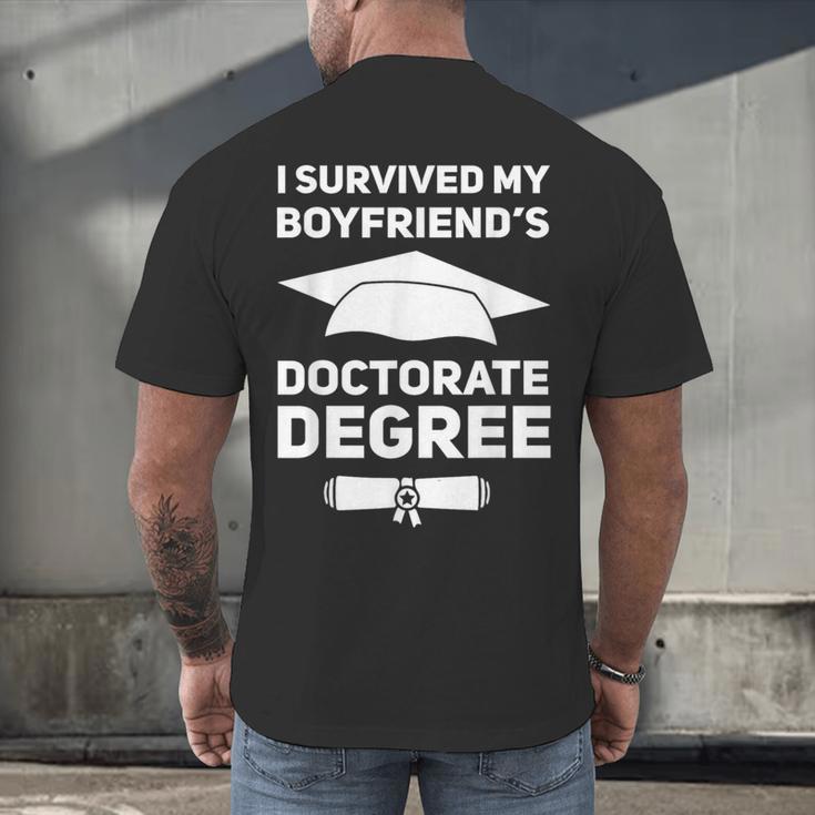 I Survived My Boyfriend's Doctorate Degree Graduation Men's Back Print T-Shirt