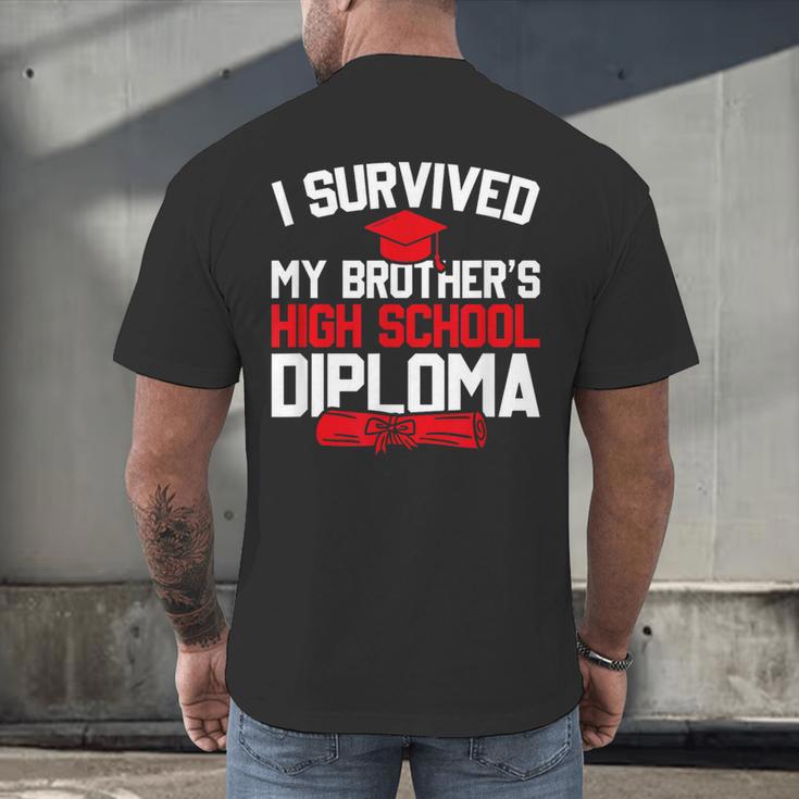 I Survived My Brother's High School Diploma Graduation Men's Back Print T-Shirt