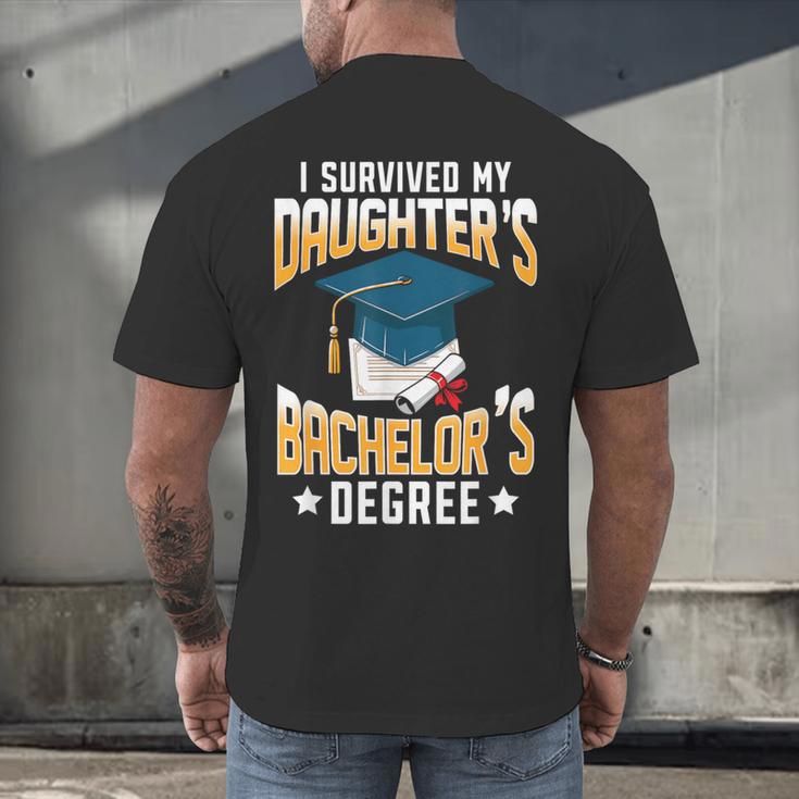 i Survived My Daughters Bachelor's Degree Graduation Gifts Men's Back Print T-Shirt