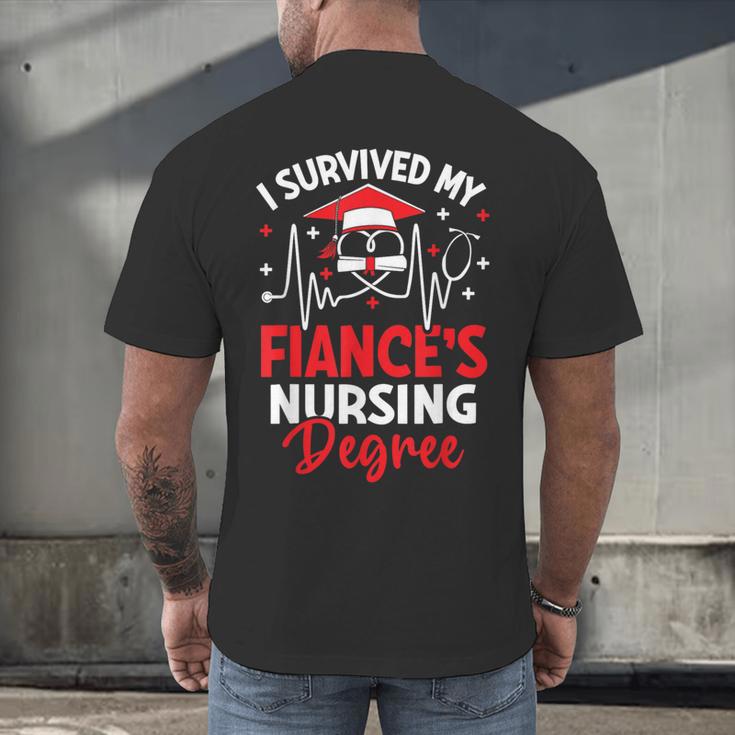 i Survived My Fiance's Nursing Degree Graduation Gifts Men's Back Print T-Shirt