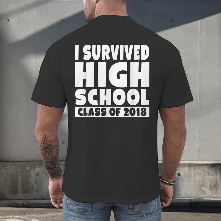 I Survived High School Class Of 2018 Graduation Men's Back Print T-Shirt